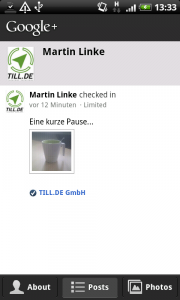 Die Startseite des Profils