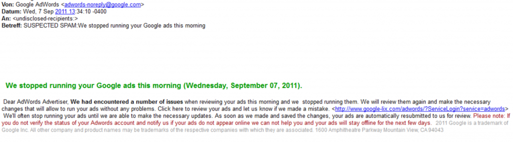 adwords spam mail adwords spam mail