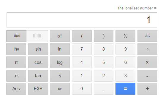 Google Suche "the loneliest number"